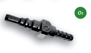 Conexión ER tipo AGA/ARAMED para Oxígeno O2, con espiga 1/4