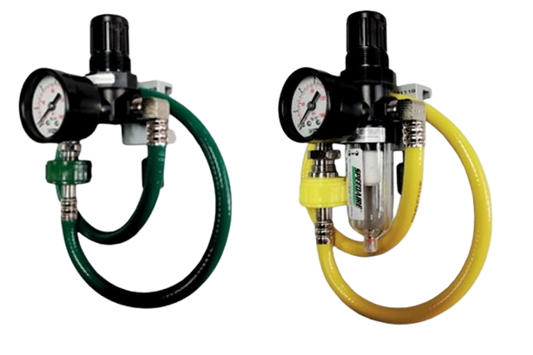 Kit de Reguladores Aire/O2 con soporte a riel 1"